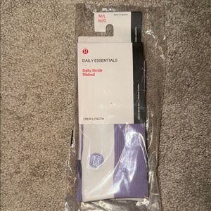 lululemon athletica Daily Essentials Ribbed Crew Socks - Purple and White